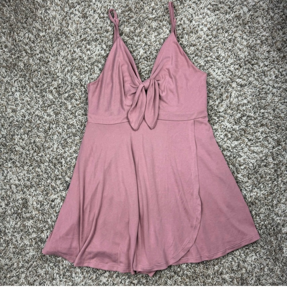 UO Alix Tie-Front Skort Romper